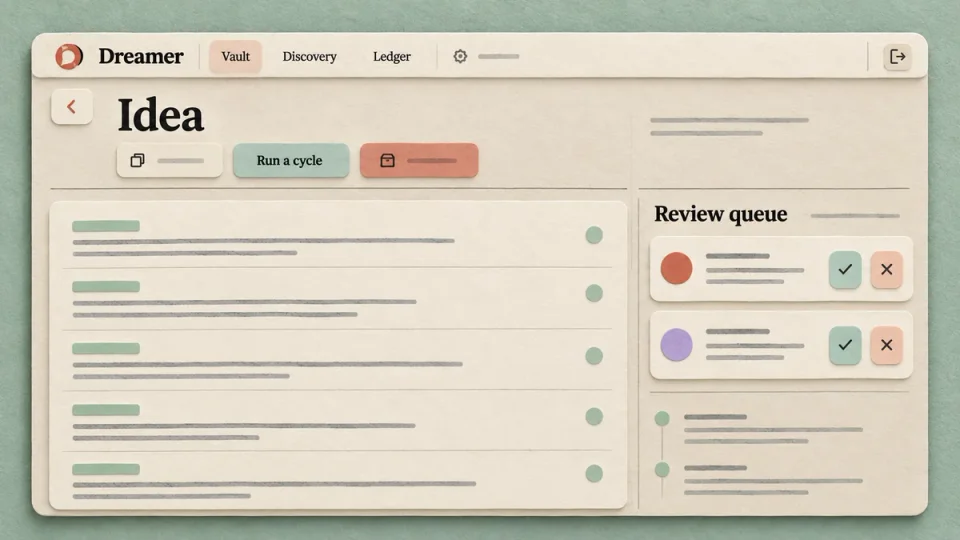 Dreamer — paper interface illustration