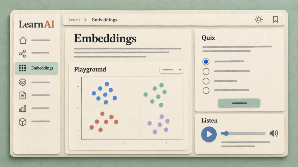 LearnAI — paper interface illustration