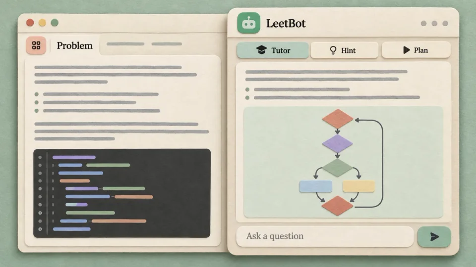 LeetBot — paper interface illustration