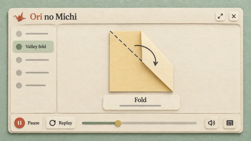Ori no Michi — paper interface illustration
