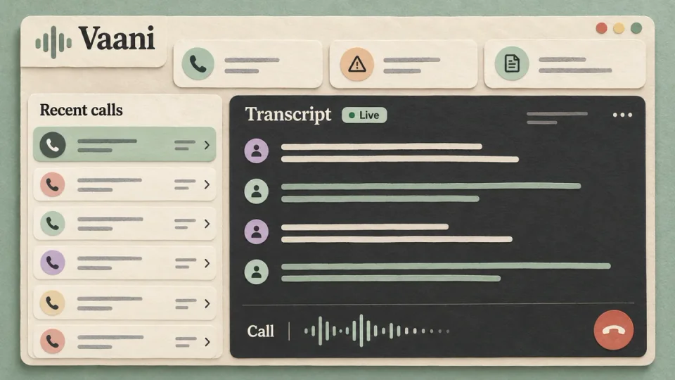 Vaani — paper interface illustration
